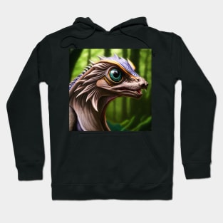 Brown Scaled Jungle Dragon with Big Green Eyes Hoodie